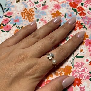 Silver TOUS Sweet Dolls Ring with pearl